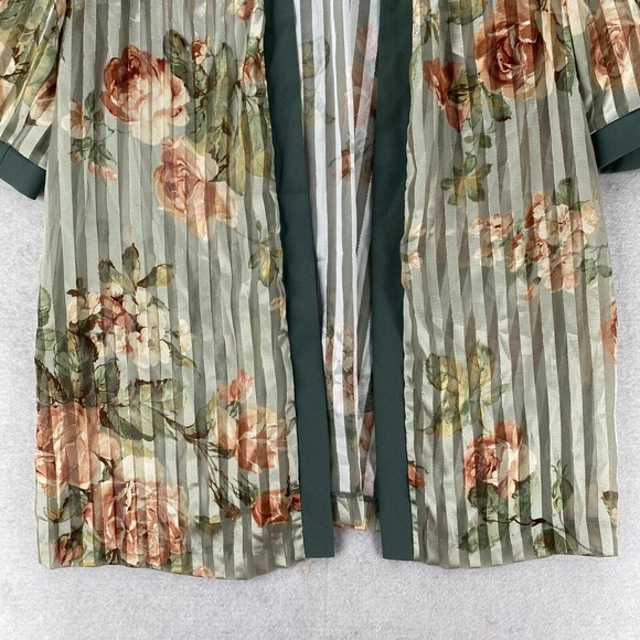 Vintage‎ R&M Richards Tunic Duster Top Cover Up Womens 14WP Green Short Sleeve - Picture 4 of 12